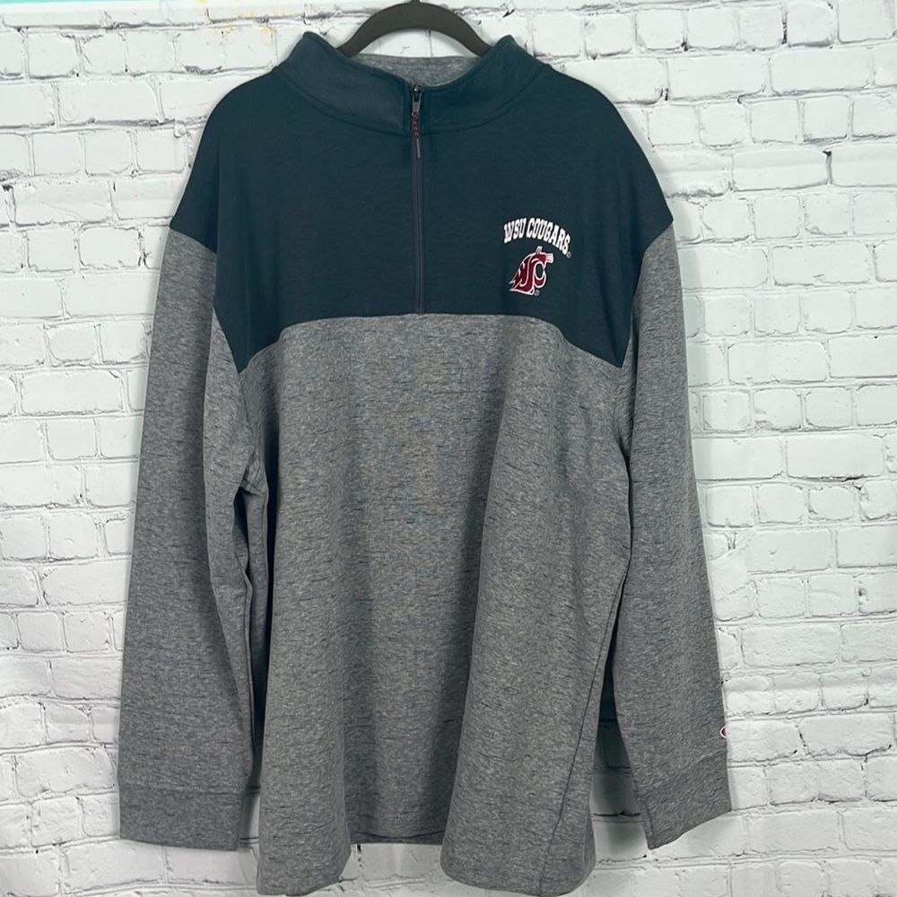Champion Washington State University WSU Cougars 1/4 zip Large Sweatshirt NWT